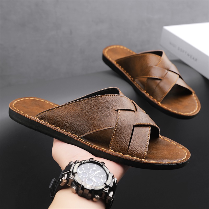 Genuine Leather Men Casual San - đánh giá và giá Flip Flop Leather Men