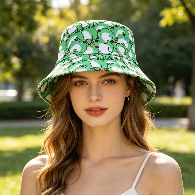 Mũ xô in hình ếch có thể đóng  - đánh giá và giá Packable Hat Nylon