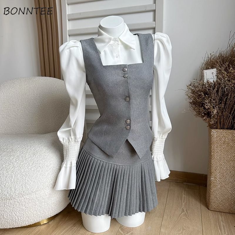 Women Sets Preppy Style Chic S - đánh giá và giá Shirt Camp Collar
